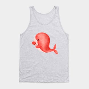 Cotton Candy Baby Whale Illustration Tank Top